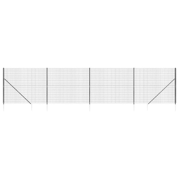 vidaXL Cl&ocirc;ture en treillis m&eacute;tallique et ancrage anthracite 1,4x10 m