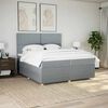 vidaXL Sommier &agrave; lattes de lit avec matelas Gris clair 200x200cm Tissu