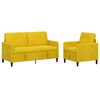 vidaXL Canap&eacute; avec rangement 2 pc Jaune Polyester
