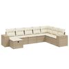 vidaXL Salon de jardin avec coussins 8 pcs beige r&eacute;sine tress&eacute;e
