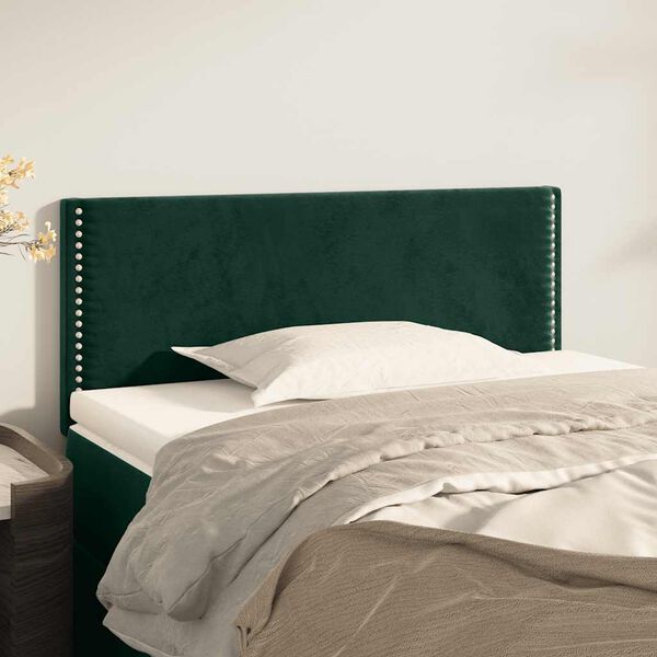 vidaXL T&ecirc;te de lit Vert fonc&eacute; 90x5x78/88 cm Velours