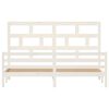 vidaXL Cadre de lit sans matelas blanc bois massif 200x200 cm