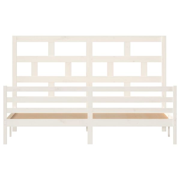 vidaXL Cadre de lit sans matelas blanc bois massif 200x200 cm