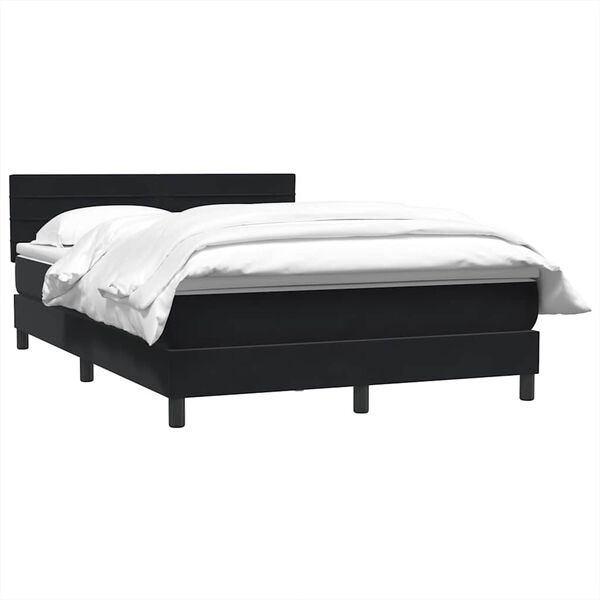 vidaXL Sommier à lattes de lit avec matelas noir 160x210 cm velours