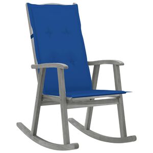 vidaXL Chaise &agrave; bascule avec coussins Gris Bois d'acacia massif