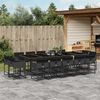 vidaXL Ensemble &agrave; manger de jardin 15 pcs coussins noir r&eacute;sine tress&eacute;e