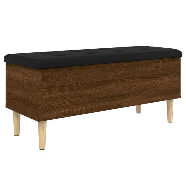 vidaXL Banc de rangement ch&ecirc;ne marron 102x42x46 cm bois d'ing&eacute;nierie