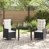 vidaXL Ensemble de salle &agrave; manger pour jardin 3 pcs Noir polyrotin