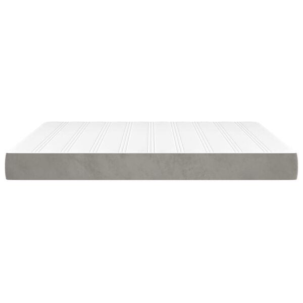 vidaXL Matelas de lit à ressorts ensachés Gris clair 180x200x20 cm