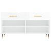 vidaXL Banc &agrave; chaussures blanc brillant 102x35x55 cm bois d'ing&eacute;nierie