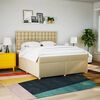 vidaXL Sommier &agrave; lattes de lit avec matelas Cr&egrave;me 180x200 cm Tissu
