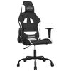 vidaXL Chaise de jeu de massage Noir et blanc Tissu