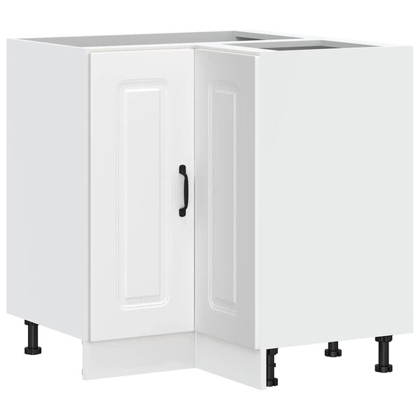 vidaXL Armoire d'angle de cuisine Kalmar blanc bois d'ing&eacute;nierie