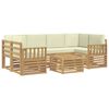 vidaXL Ensemble de canap&eacute;s d'ext&eacute;rieur 7 pcs Blanc et cr&egrave;me Polyester