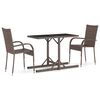 vidaXL Ensemble &agrave; manger de jardin 3 pcs Marron