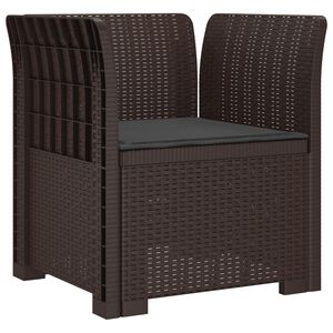 vidaXL Fauteuil 1 place avec coussin look rotin PP Marron