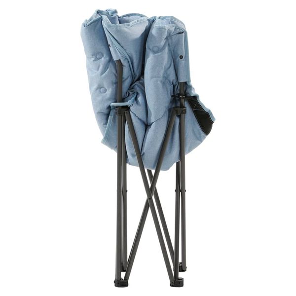 Travellife Chaise de camping compacte pliable Lago Cross ondul&eacute;e bleu