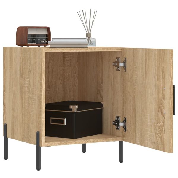 vidaXL Table de chevet ch&ecirc;ne sonoma 40x40x50 cm bois d&rsquo;ing&eacute;nierie