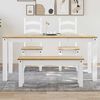 vidaXL Table &agrave; manger Panama blanc 160x80x75 cm bois massif de pin