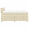 vidaXL Sommier &agrave; lattes de lit avec matelas Cr&egrave;me 140x190 cm Tissu