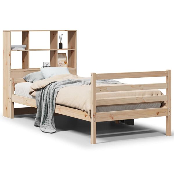 vidaXL Lit biblioth&egrave;que sans matelas 90x200 cm bois de pin massif
