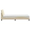 vidaXL Lit avec matelas Hanko cr&egrave;me 80x200 cm tissu