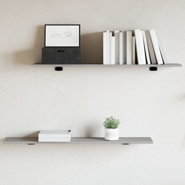 vidaXL &Eacute;tag&egrave;res murales 4 pcs sonoma gris 100x20x1,5cm bois ing&eacute;nierie