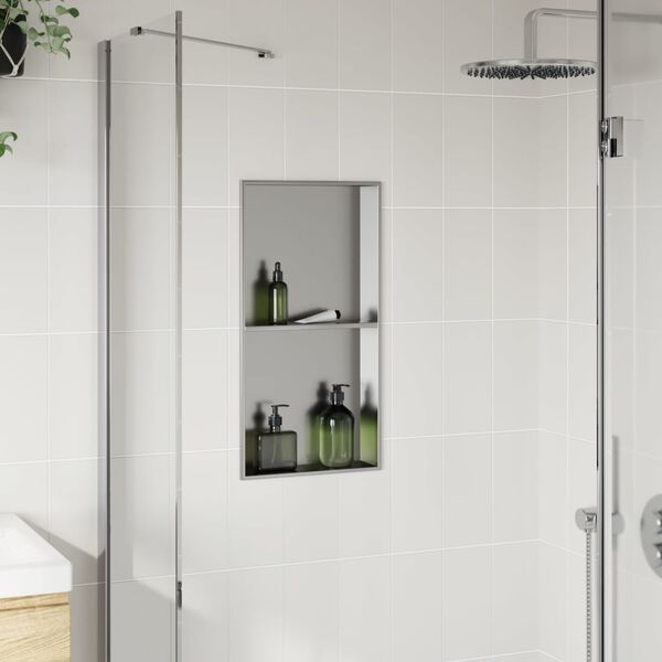 vidaXL Niche de douche argenté brossé 32x62x9 cm acier inoxydable