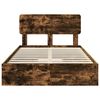 vidaXL Lit de Rangement Ch&ecirc;ne fum&eacute; 120 x 200 cm Bois d'ing&eacute;nierie