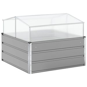 vidaXL Jardini&egrave;re Gris clair 100 x 100 x 77 cm Acier galvanis&eacute;