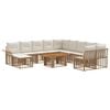 vidaXL Ensemble de canap&eacute; de jardin 12 pc Blanc Naturel et Cr&egrave;me