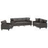 vidaXL Ensemble de canap&eacute;s 3 pcs oreillers et coussins Gris Similicuir