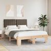 vidaXL Cadre de lit avec t&ecirc;te de lit rembourr&eacute;e Taupe 140 x 190 cm