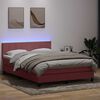 vidaXL Sommier &agrave; lattes de lit avec matelas et LED rose 140x210 cm velours