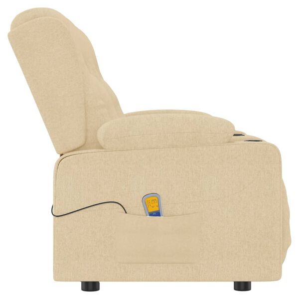vidaXL Fauteuil de massage inclinable et porte-gobelets 2 places crème