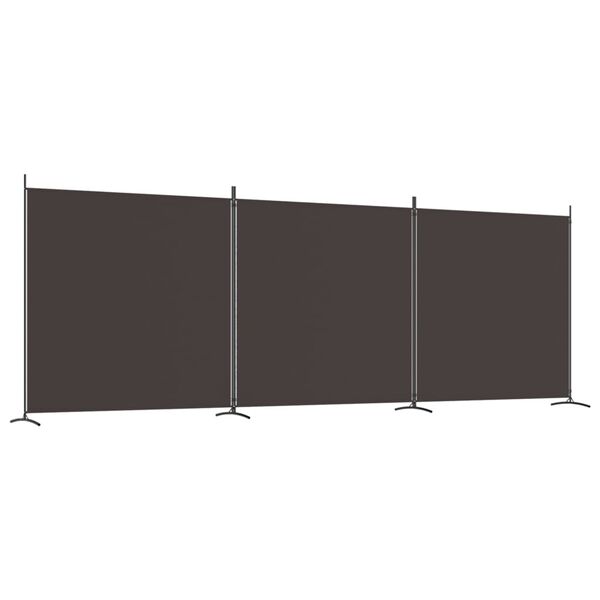 vidaXL Cloison de s&eacute;paration 3 panneaux Marron 525x180 cm Tissu