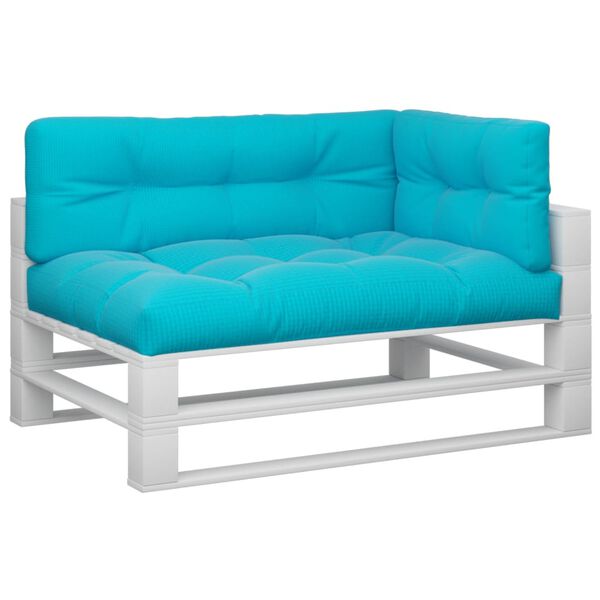 vidaXL Coussins de palette lot de 3 turquoise tissu