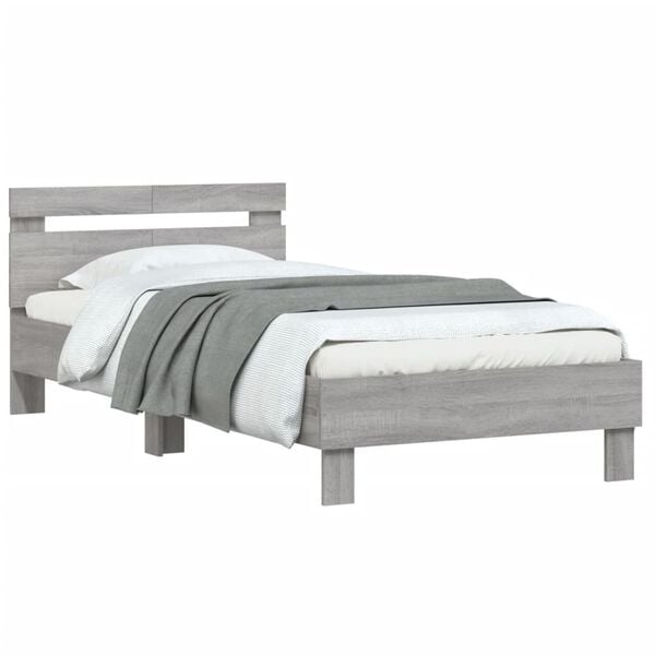 vidaXL Cadre de lit sans matelas avec t&ecirc;te de lit 100x200 cm
