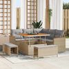 vidaXL Ensemble de canap&eacute; de jardin 8 pcs Beige Poly rotin