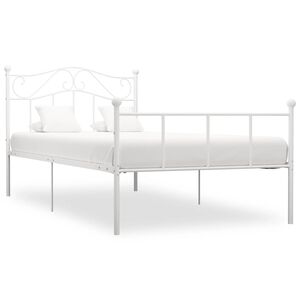 vidaXL Cadre de lit sans matelas blanc m&eacute;tal 90x200 cm