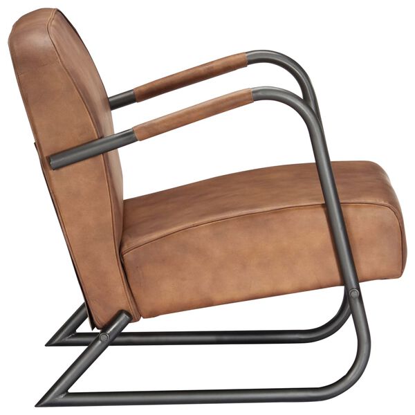 vidaXL Fauteuil de repos Marron Cuir véritable
