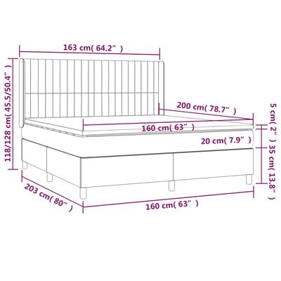 vidaXL Sommier à lattes de lit matelas et LED Rose 160x200 cm Velours