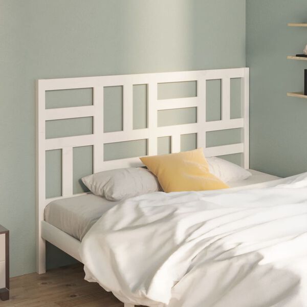 vidaXL T&ecirc;te de lit Blanc 166x4x104 cm Bois massif de pin