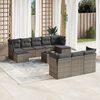 vidaXL Salon de jardin 11 pcs avec coussins gris r&eacute;sine tress&eacute;e