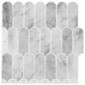 vidaXL Carreau en Plume 10 pcs Marbre gris 30 x 30 cm