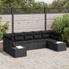 vidaXL Ensemble de canapé de jardin 7 pcs Noir Poly rotin