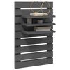 vidaXL &Eacute;tag&egrave;res de chevet murales 2 pcs Gris Bois de pin massif
