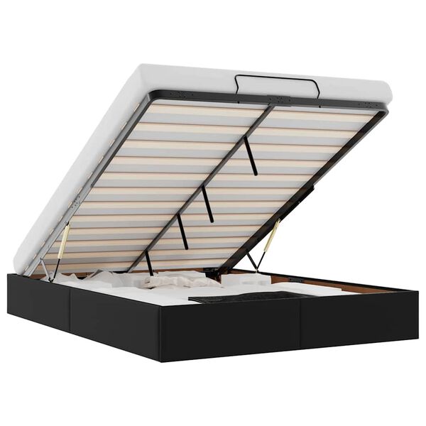 vidaXL Cadre de lit ottoman sans matelas noir 140x200 cm similicuir
