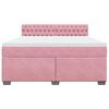 vidaXL Sommier &agrave; lattes de lit avec matelas Rose 180x200 cm Velours