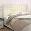 vidaXL T&ecirc;te de lit avec oreilles Cr&egrave;me 203x16x118/128 cm Similicuir